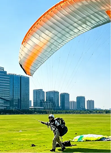 Urban green space towing takeoff